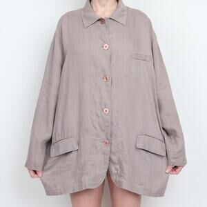 Vintage 90s 100% Linen Oversize Jacket XL